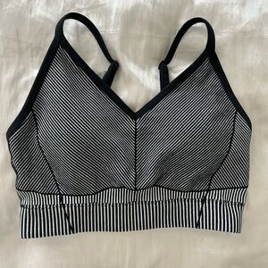 Striped Wireless Comfort Bralette in Black & White